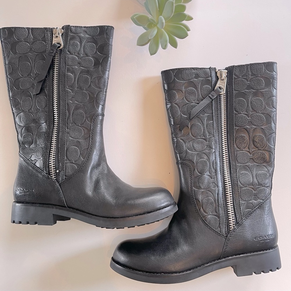NWB Coach Black Leather Boots